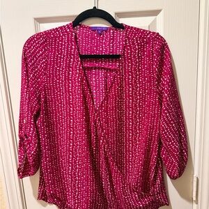 West Kei Fuchsia Wrap Blouse